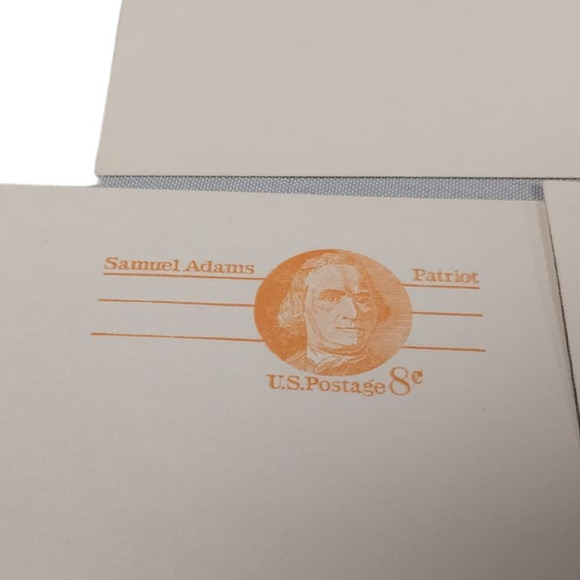 6 Vintage 1970s Pre-Paid Postage Hancock Samuel Adams Hanson Blank Postcards - Picture 4 of 6